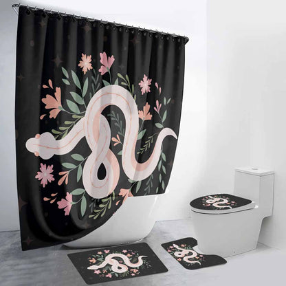 Witchy Snake - Witch Bathroom Curtain & Mats Set