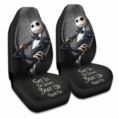Get In Sit Down Shut Up Hold On - Nightmare Seat Covers With Leather Pattern Print