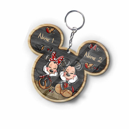 Wherever You Go Come Back To Me - Personalized Mouse Keychain (Printed On Both Sides)