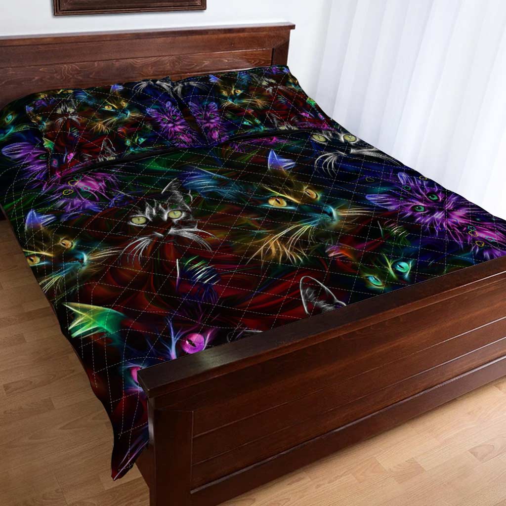 Cat Neon Cat  Quilt Set 0622