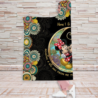 Sending A Big Hug - Personalized Mouse Hooded Blanket