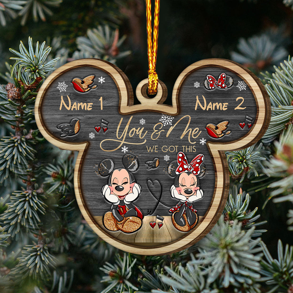You And Me We Got This - Personalized Christmas Mouse Layered Wood Ornament