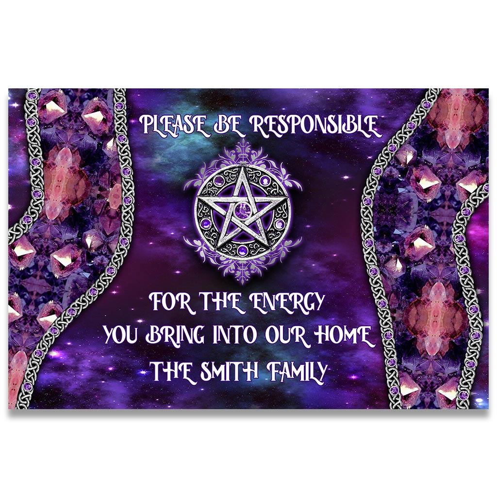 Please Be Responsible - Personalized Witch Doormat