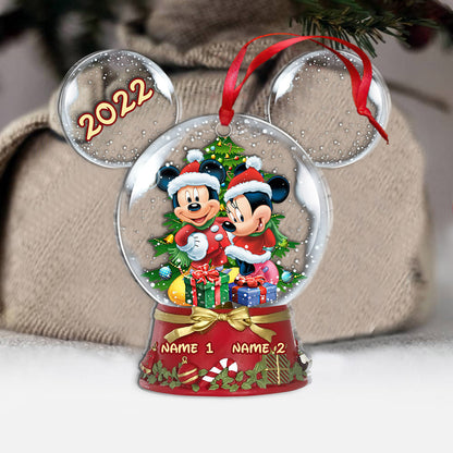Walking In A Winter - Personalized Wonderland Mouse Transparent Ornament