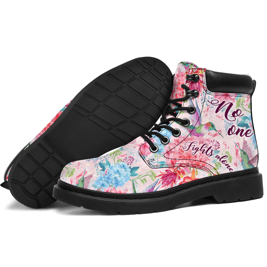 No One Fights Alone Breast Cancer Awareness All Season Boots 0622