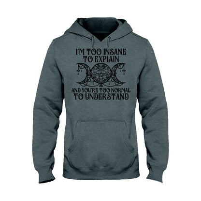 I'm Too Insane To Explain You're Too Normal To Understand - Witch T-shirt and Hoodie