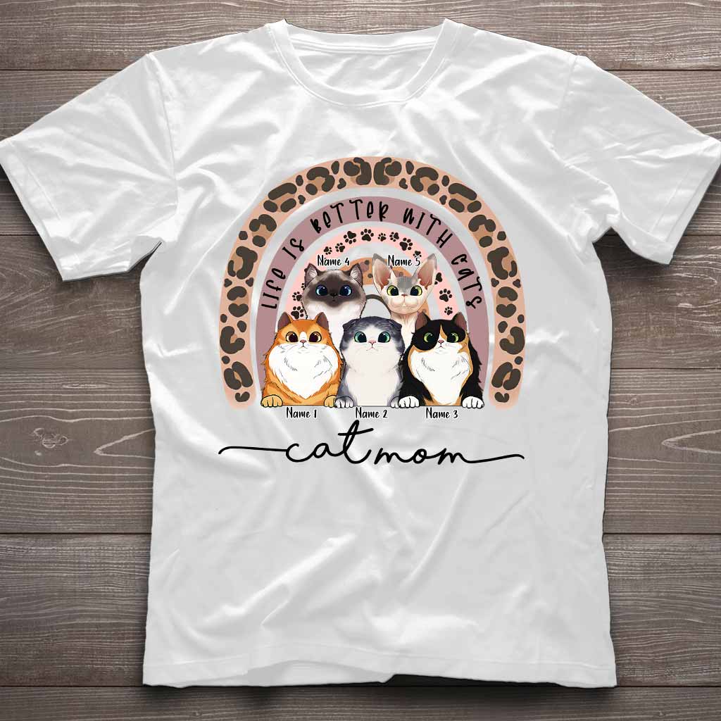 Cat Mom - Personalized Cat T-shirt and Hoodie