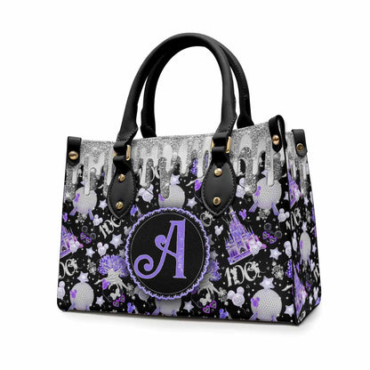 Magical Dripping 100 Years Of Wonder - Personalized Mouse Leather Handbag