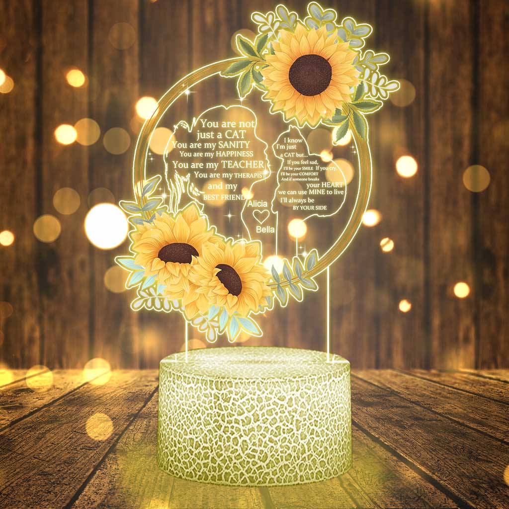 You Are Not Just A Cat - Personalized Cat Shaped Plaque Light Base