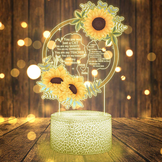 You Are Not Just A Cat - Personalized Cat Shaped Plaque Light Base