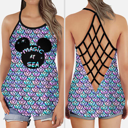 Magic At Sea - Mouse Cross Tank Top and Leggings