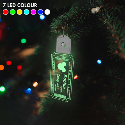 Magical World Ticket - Personalized Mouse Led Acrylic Ornament