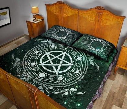 Wicca Green - Witch Quilt Set 0822