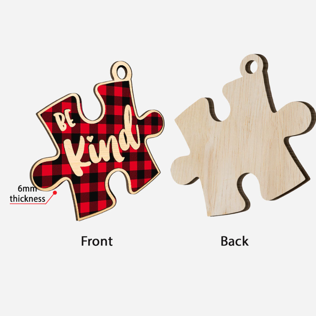 Be Kind - Autism Awareness Layered Wood Ornament