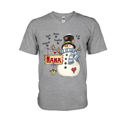 Nana Snowman - Personalized Grandma T-shirt and Hoodie