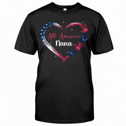Nana's Heart - Personalized Independence Day T-shirt and Hoodie