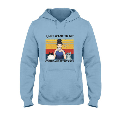 Cat Mom Coffee - Personalized Cat T-shirt and Hoodie