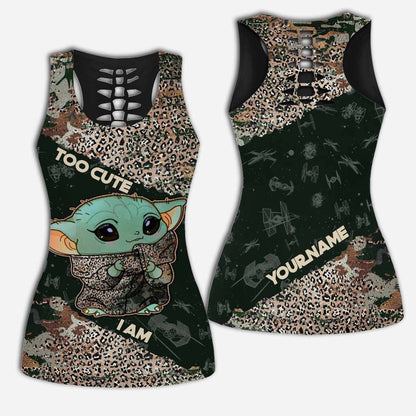 Too Cute I Am - Personalized Hollow Tank Top And Leggings