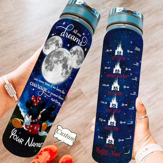 Dream Come True - Personalized Mouse Water Tracker Bottle 0823