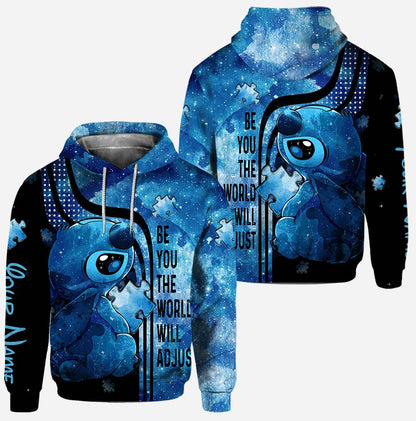 Be You The World Will Adjust - Personalized Autism Awareness Hoodie And Leggings