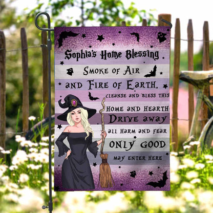 Home Blessing - Personalized Witch Garden Flag