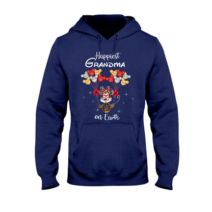 Happiest Grandma On Earth - Personalized Grandma T-shirt and Hoodie