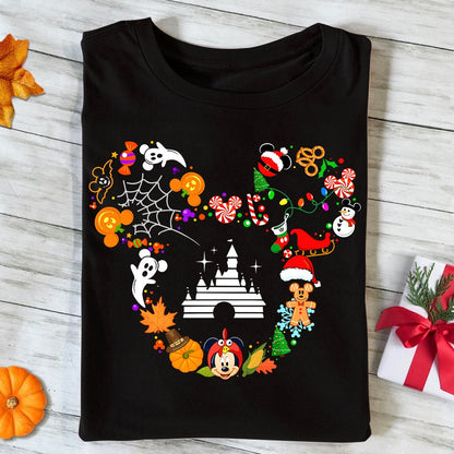 Happy Hallothanksmas Mouse T-shirt and Hoodie 0823