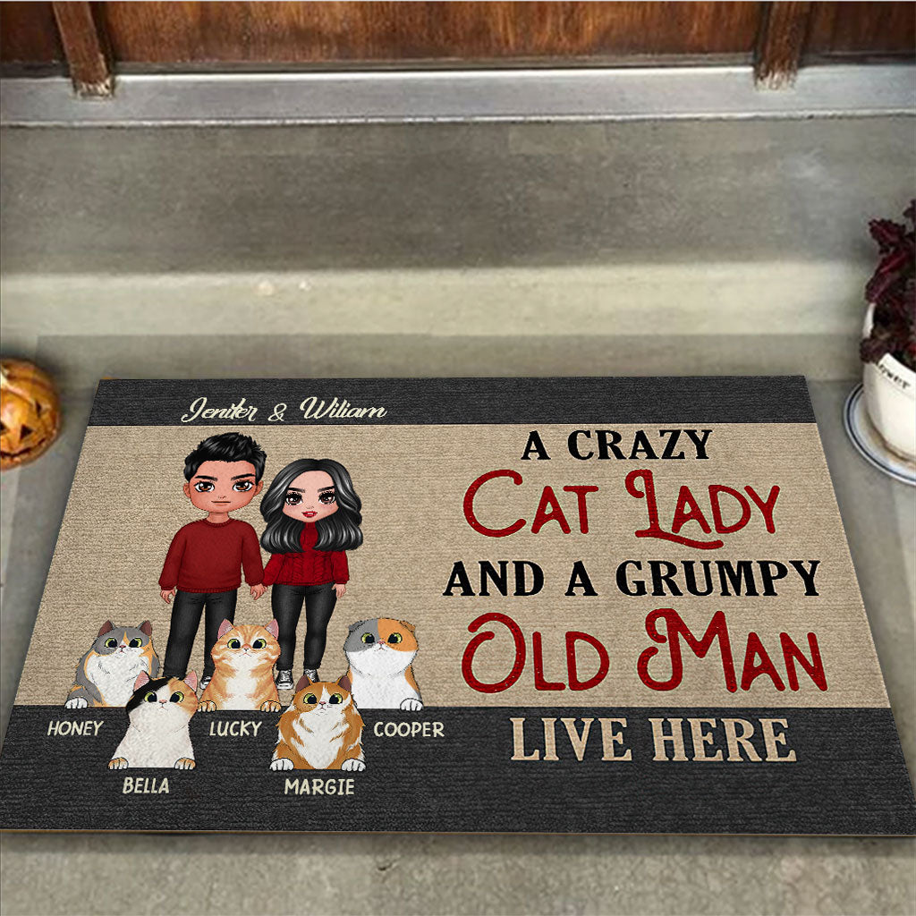 A Grumpy Old Man - Personalized Cat Doormat
