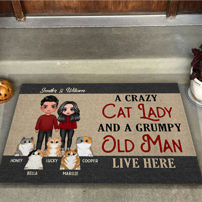 A Grumpy Old Man - Personalized Cat Doormat