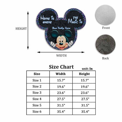 Home Is Where The Magic Is - Personalized Mouse Shaped Doormat