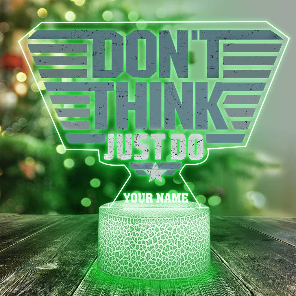 Don't Think Just Do - Personalized Top Gun Shaped Plaque Light Base
