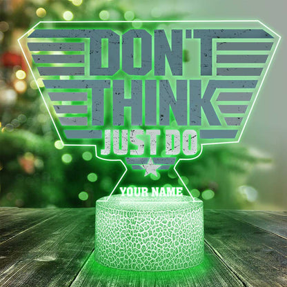 Don't Think Just Do - Personalized Top Gun Shaped Plaque Light Base