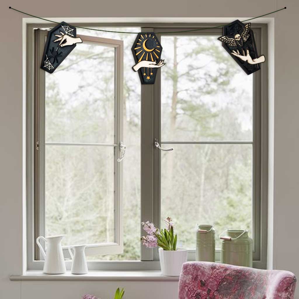 Coffin Garland - Halloween Witch 3 Pieces Garland