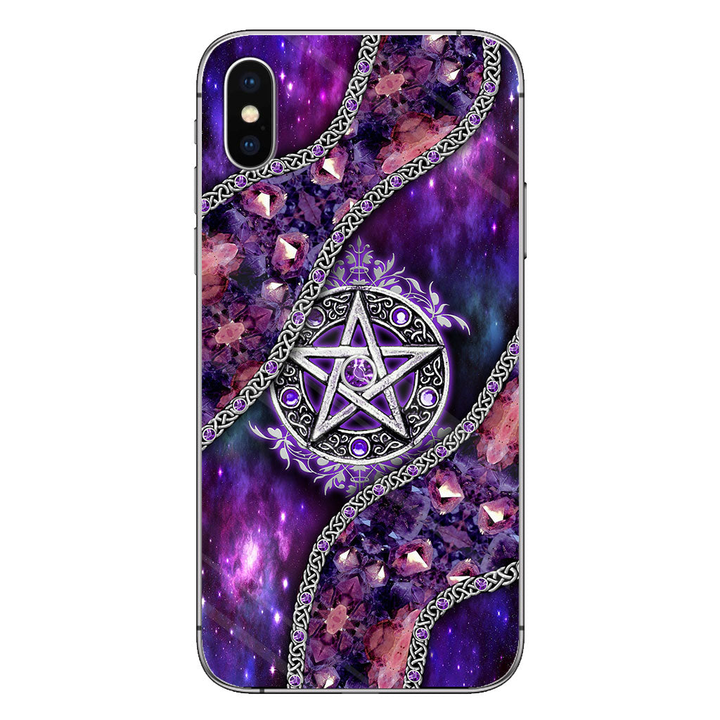 Witch Vibes Purple Pentagram 3D Pattern Printed Phone Case