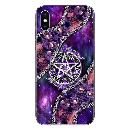 Witch Vibes Purple Pentagram 3D Pattern Printed Phone Case