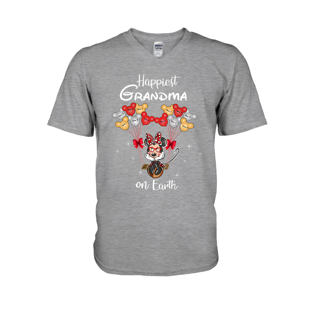 Happiest Grandma On Earth - Personalized Grandma T-shirt and Hoodie
