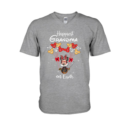 Happiest Grandma On Earth - Personalized Grandma T-shirt and Hoodie