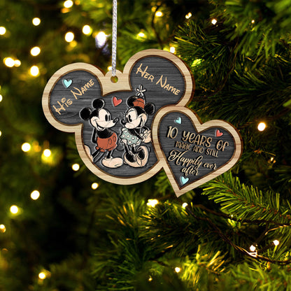 Still Happily Ever After - Personalized Christmas Mouse Ornament (Printed On Both Sides)