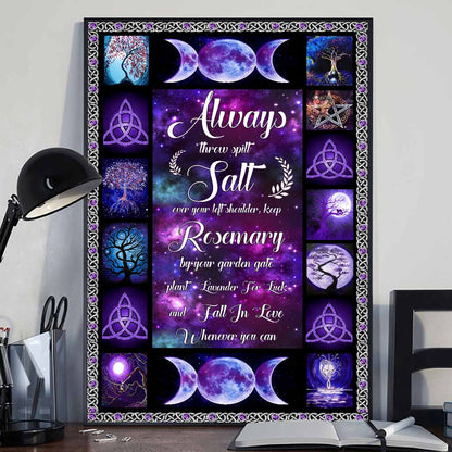 Always Throw Spilt Salt - Witch Canvas And Poster