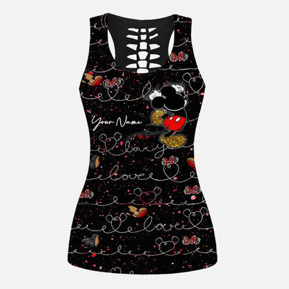 Cute Mouse Ears - Personalized Hollow Tank Top and Leggings