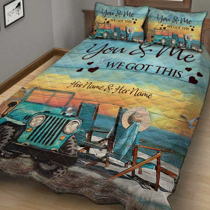 Adventurous Couple - Personalized Car Quilt Set