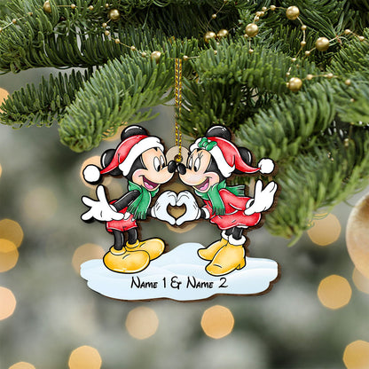 You Are The Only One - Personalized Christmas Mouse Wooden Card Pop Out Ornament