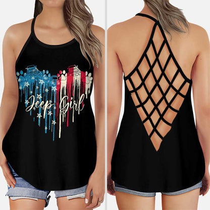 Jp Girl - Independence Day Car Cross Tank Top and Leggings