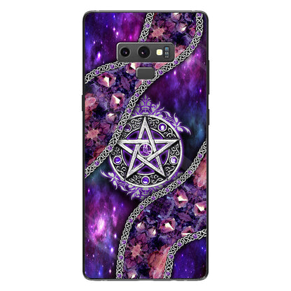 Witch Vibes Purple Pentagram 3D Pattern Printed Phone Case