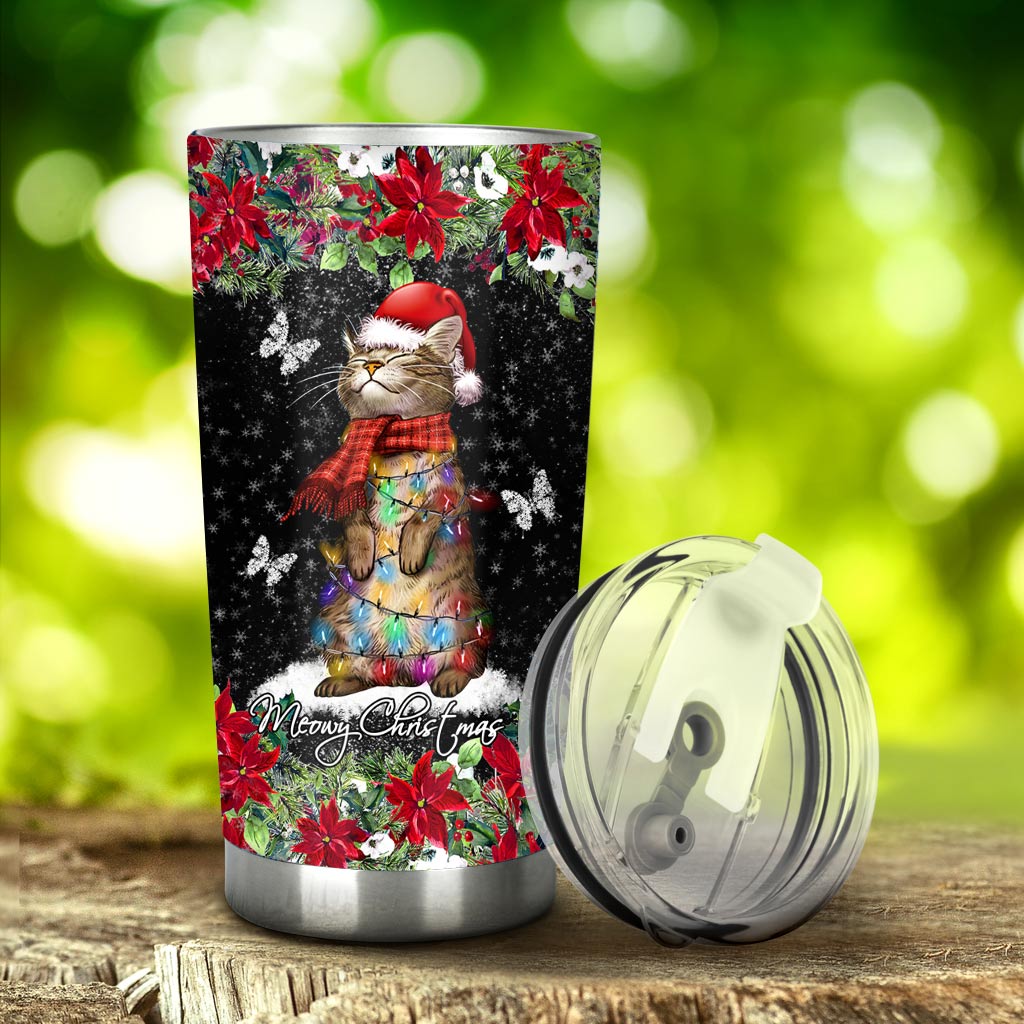 Meowy Christmas Cat Tumbler 0622