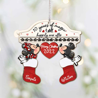 Annoying Each Other For Years And Still Happily Ever After - Personalized Christmas Mouse Ornament (Printed On Both Sides)