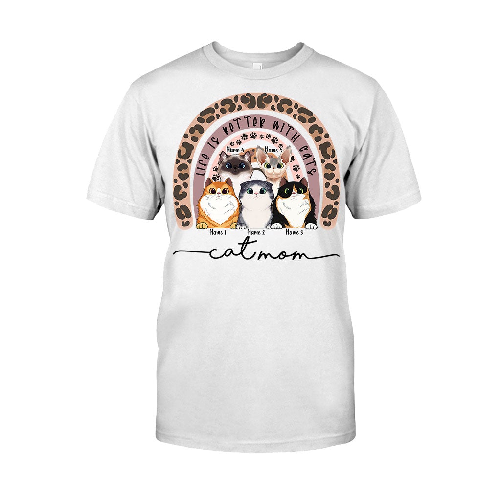 Cat Mom - Personalized Cat T-shirt and Hoodie