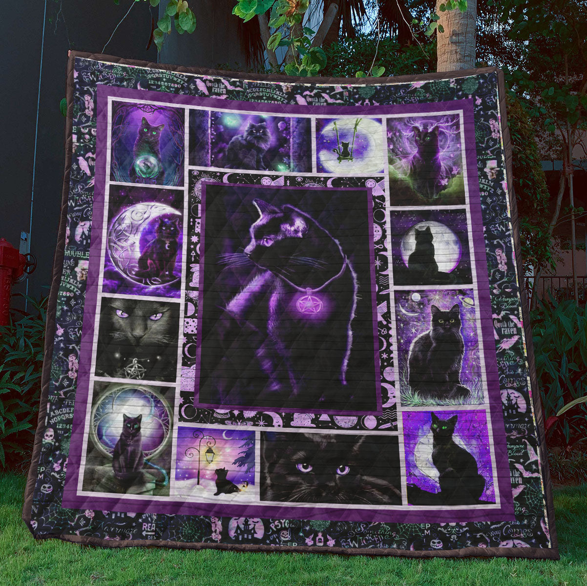 Wicca Black Cats - Witch Quilt 0822