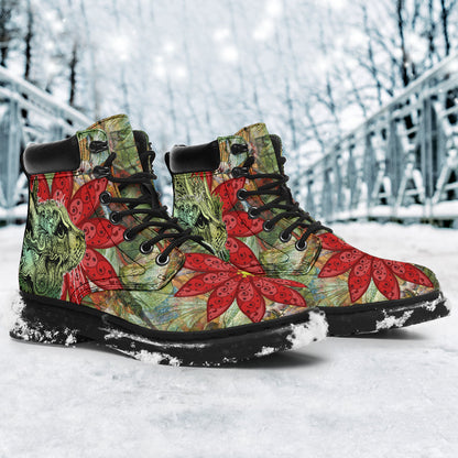 Cat Flower Art Cat All Season Boots 0622
