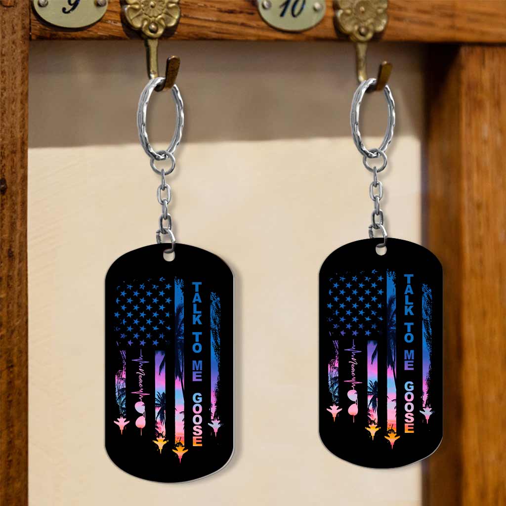 Talk To Me - Personalized Independence Day Top Gun Stainless Steel Keychain